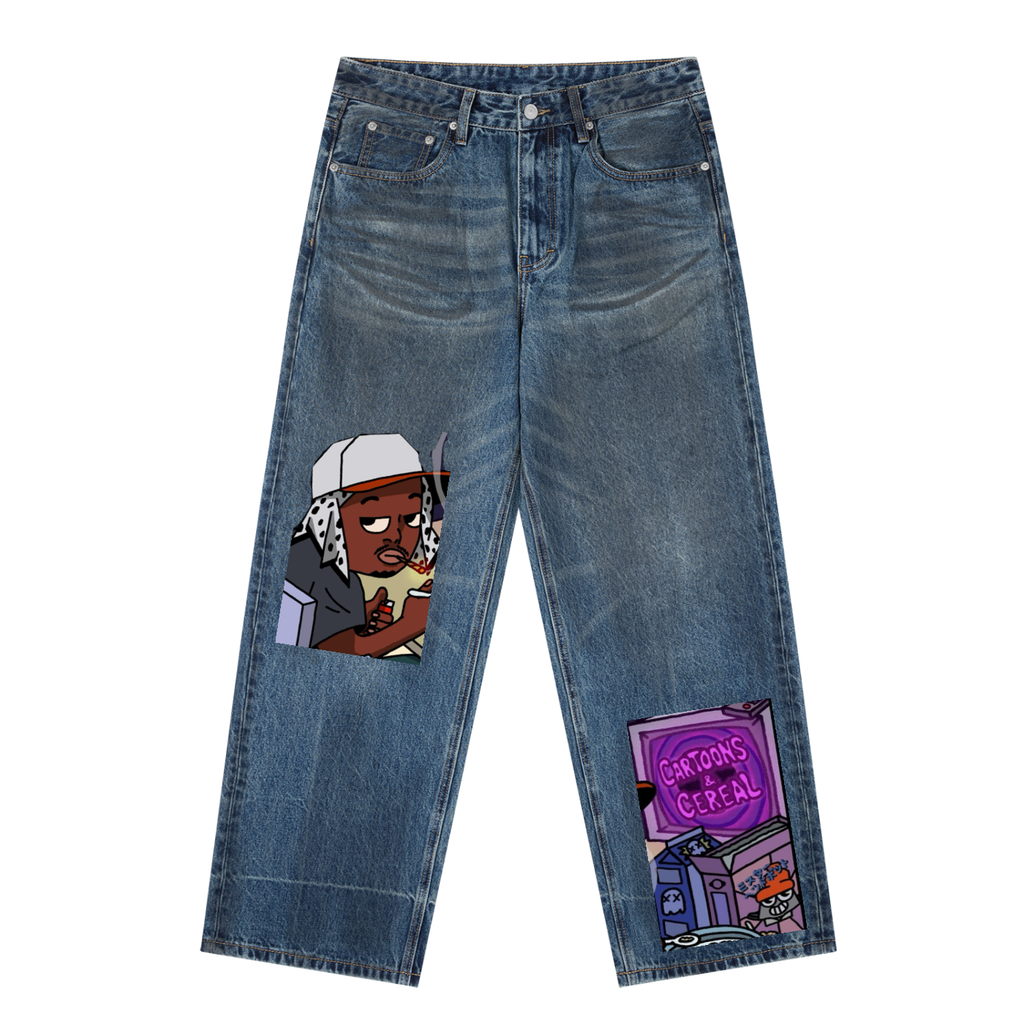 C&C Vintage Wash Baggy Denim Jeans