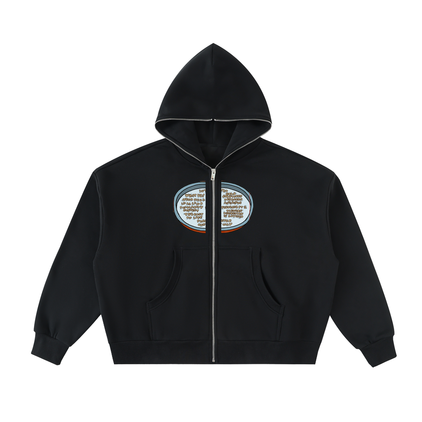 C&C Fleeced Full-Zip Boxy Hoodie