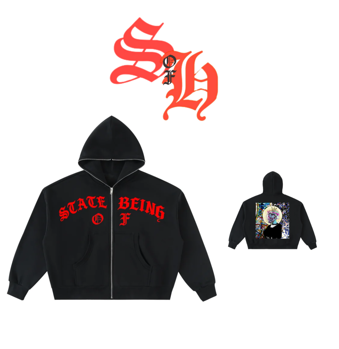 State Of Being Full-Zip Boxy Hoodie