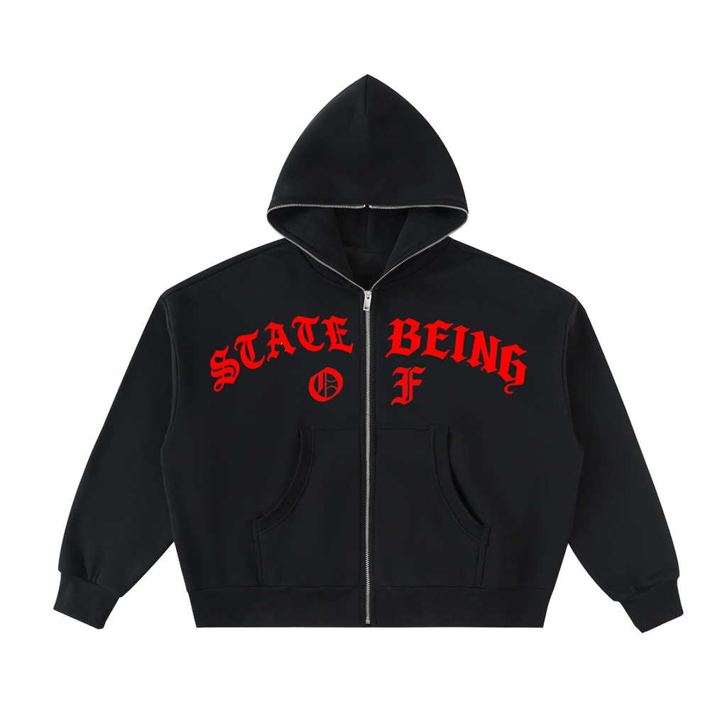 State Of Being Full-Zip Boxy Hoodie