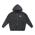GTR Snow Washed Tape Raw Edge Zip Hoodie