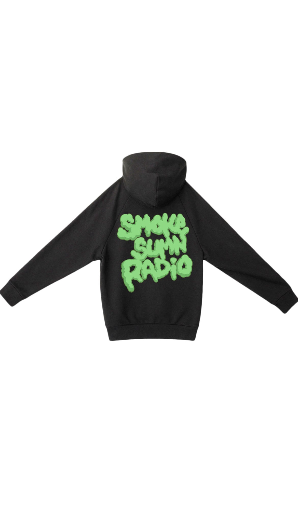 Smoke Sumn Radio (I LOVE 420.FM) Green & Black Puff Print Hoodie