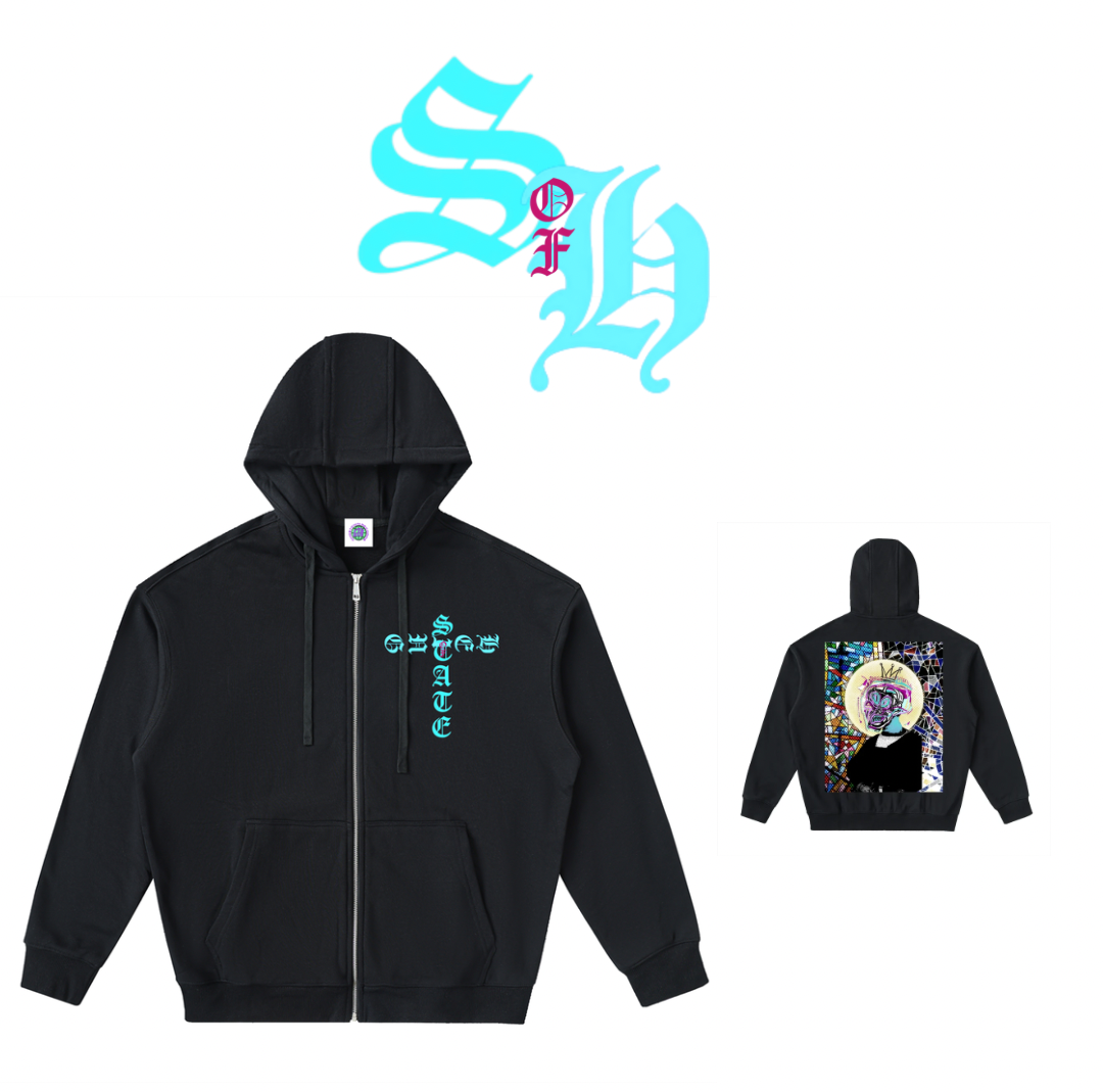State of Being Zip Up Hoodie (BLACK)