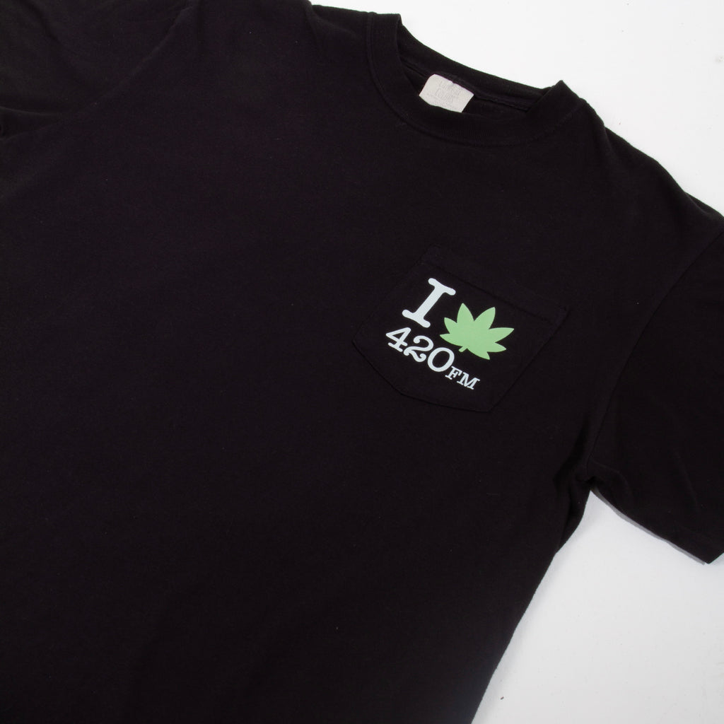 Smoke Sumn Radio (I LOVE 420.FM) Green & Black T-shirt