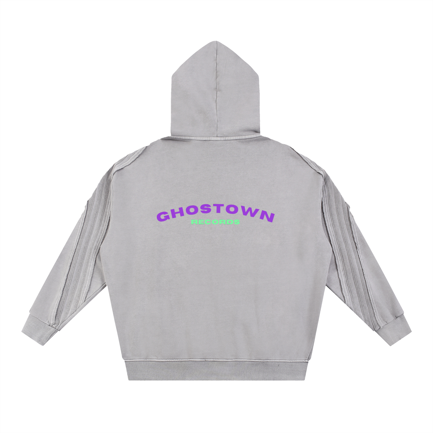 GTR Snow Washed Tape Raw Edge Zip Hoodie