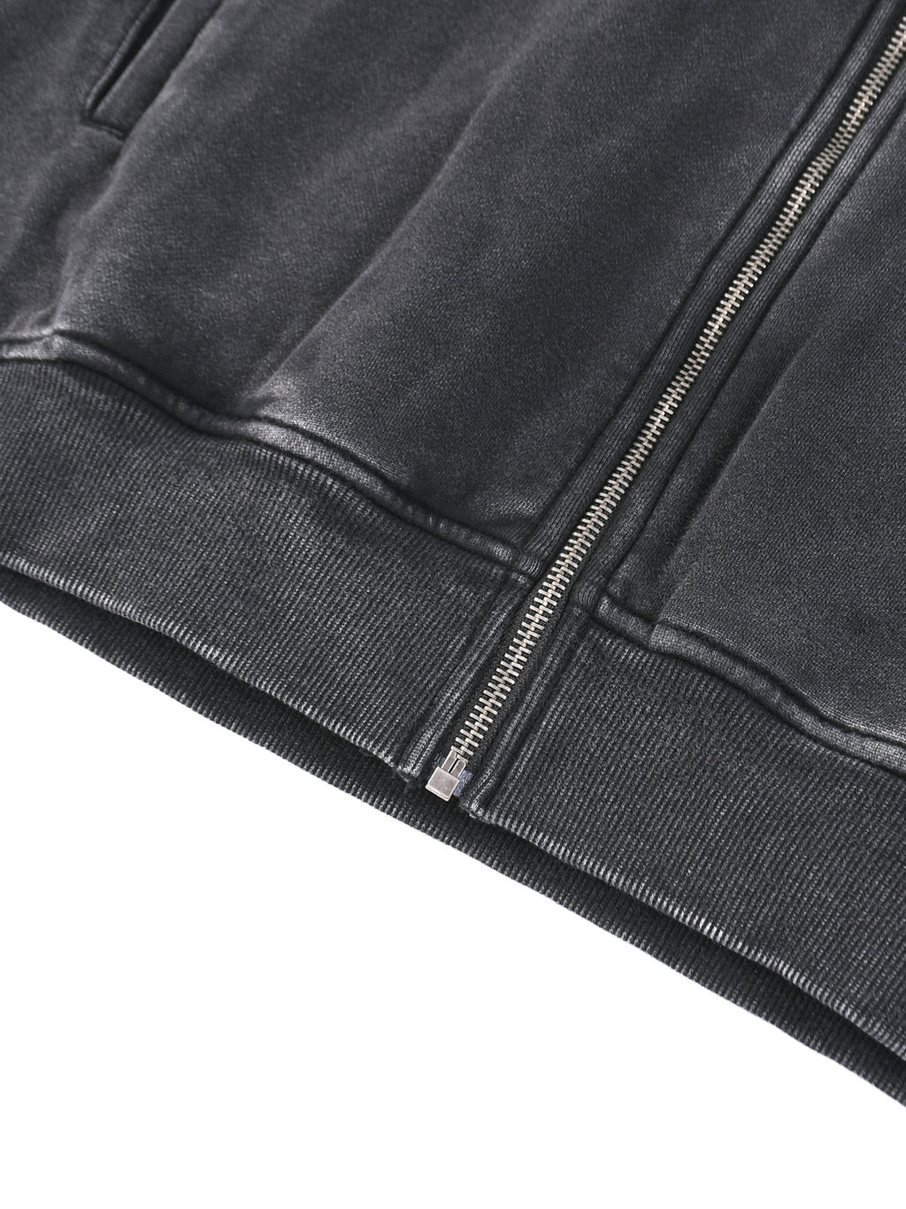 GTR Snow Washed Tape Raw Edge Zip Hoodie